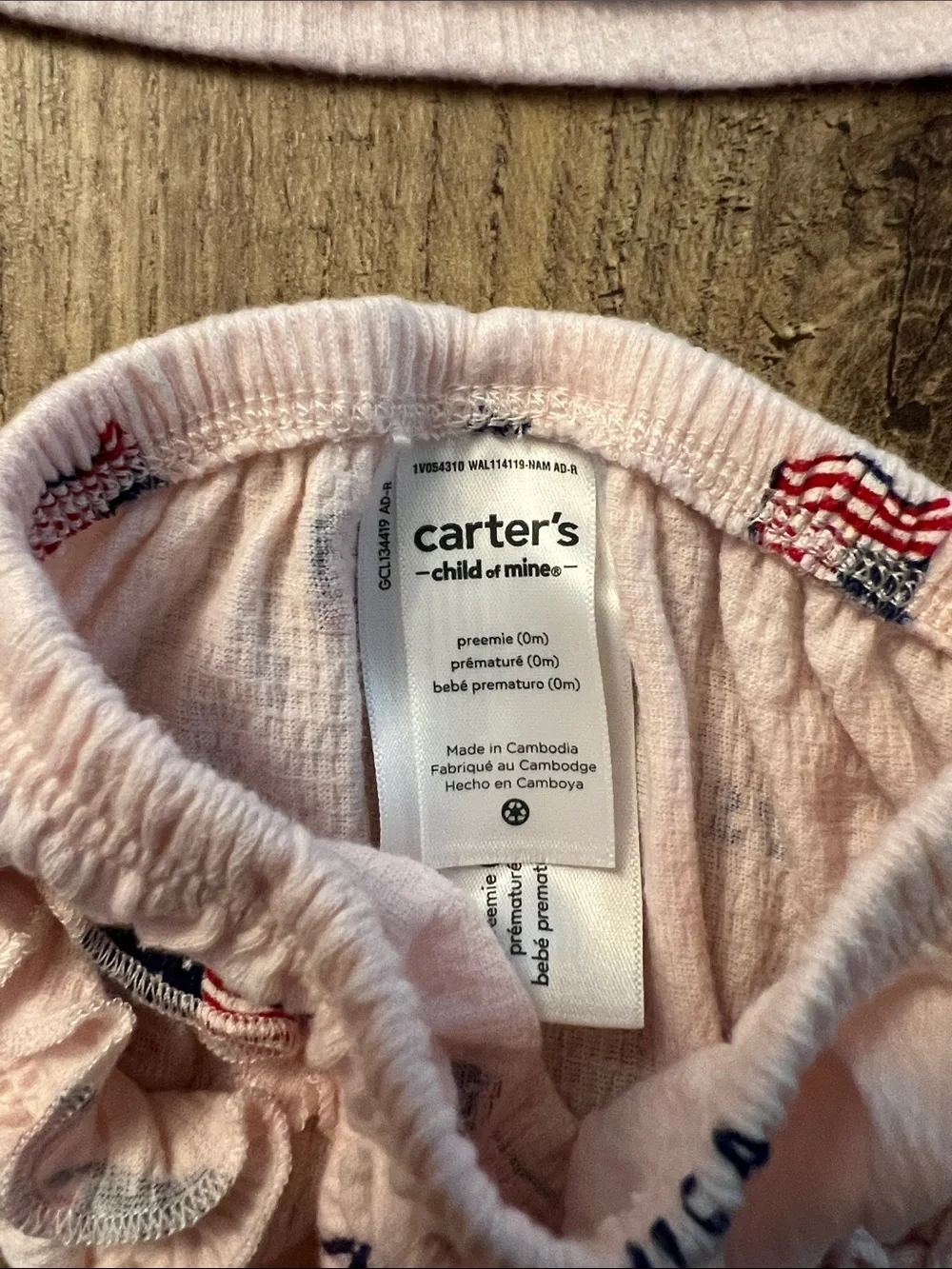 Preemie Pink USA Flag Tankini Top and Bloomers Set
